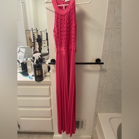 NWT Calvin Klein flamingo pink maxi dress sz 2 - Picture 2 of 5
